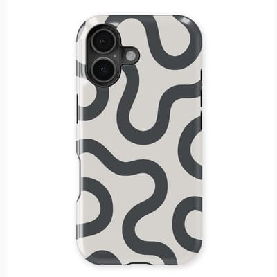 DripCase Motion Flow Tough Hoesje geschikt voor iPhone 17 | Backcover met Mag | Trendy Design | Valbescherming | Graphite Glide