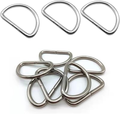 30 Stuks Metalen D-Ringen 32mm voor Rugzakken, Tassen en Handgemaakte Projecten - Sterke Half Ringen in Zilver