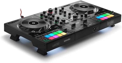 DJ Controller - Muziek Mixer - Muziek Mixen - Geïntegreerde Geluidskaart - 2 Decks - Zwart