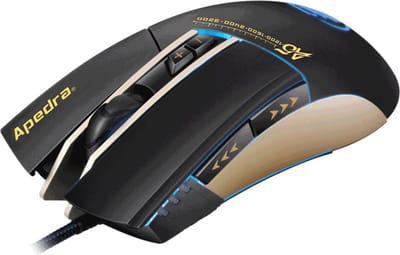Apedra iMICE A5 Hoge Precisie Gaming Muis LED vier kleuren gecontroleerd ademhalings USB 7 Knoppen 3200 DPI Bedrade Optische Gaming Muis voor Computer PC Laptop (Zwart)
