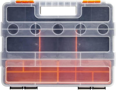 Onderdelen Organizer - Opbergkist Schroeven - Klusmateriaal Sorteren - 21 Vakken Insteekbaar - 28x22x6.5 cm - Grijs