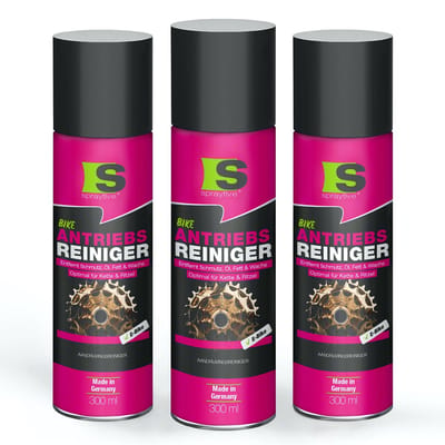 Spraytive 3x 300ml aandrijfreiniger – kettingreiniger & fiets ontvetter voor ketting, cassette en aandrijving – verwijdert vet, olie en vuil
