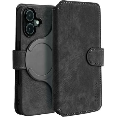 Coverzs 2 in 1 magnetische case geschikt voor de Apple iPhone 16 Plus hoesje - afneembare bookcase met ruimte voor pasjes / briefgeld - telefoonhoesje geschikt voor magnetische accessoires (zwart)