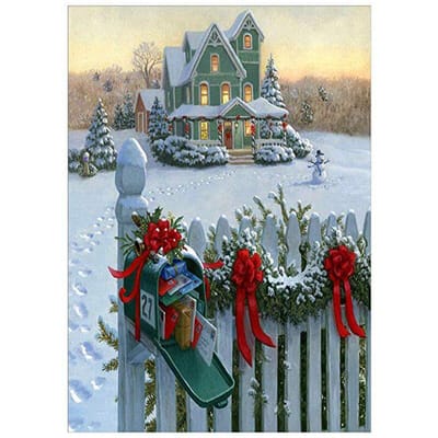 sneeuwlandschap winterhuis volledige ronde diamant schilderij diamant borduurwerk kruissteek 20X30CM gray