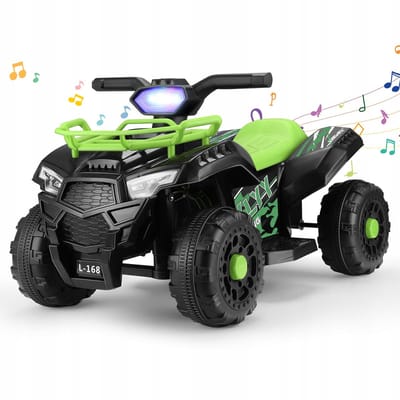 Elektrische Kinderquad Groen – 6V, 2-5 km/u, LED Koplamp & Muziek – 40 min Speeltijd – Offroad Banden, Stevig Frame – Geschikt voor 3-5 Jaar