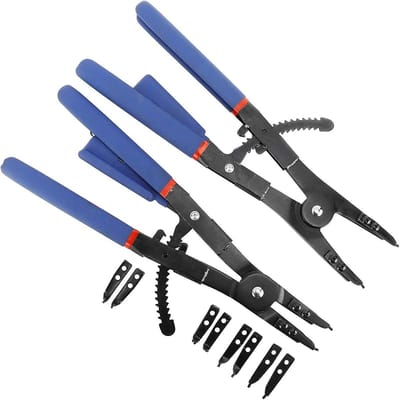 Borgringtangenset - Tangenset Kniptang - Onderhoud Apparaten - Verstelbare Hoek - 16 inch - Zwart/Blauw