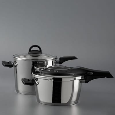 Jumbo Procook - Snelkookpannenset 4-delig – 4L & 6L – 18/10 RVS – Inclusief Glazen Deksel – Geschikt voor Inductie