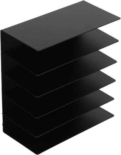 Metalen Posthouder - Documenten Organizer - Bureau Opruimen - Gelaagde Opslag - 16 x 15 x 7.5 cm - Zwart