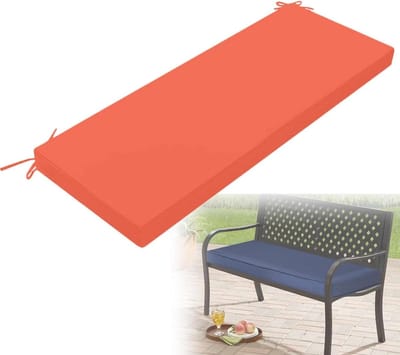 Waterdicht Bankkussen - Terraskussen Zitkussen - Comfortabel Zitten - Met Rits - 107 x 46 cm - Oranje