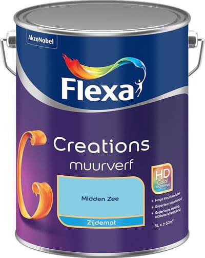Flexa - Creations Muurverf Zijdemat - Midden Zee - Mengverf - 5 L