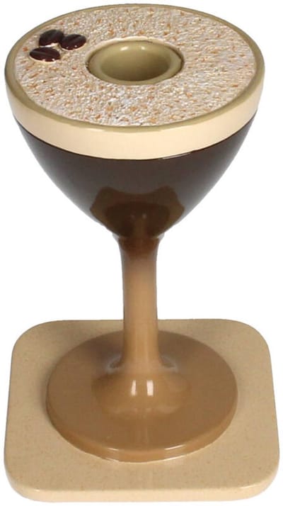 Kandelaar Espresso Martini Bruin Polyresin 10x10x15cm