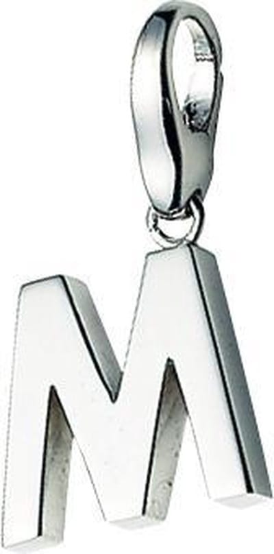 Charm | bedel | letter | M | zilver