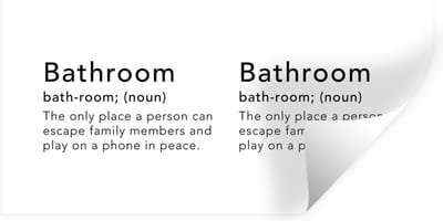 Muurstickers - Sticker Folie - Spreuken - Quotes - The only place a person can escape family members - Bathroom - Badkamer - 40x20 cm - Plakfolie - Muurstickers Kinderkamer - Zelfklevend Behang - Zelfklevend behangpapier - Stickerfolie