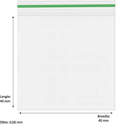 300x Gripzakjes 40 x 40mm 60 micron groen - Ziplock Bag Green – Uitdeelzakjes