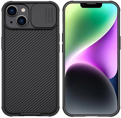 Telefoonhoesje geschikt voor Apple iPhone 14 Plus - Nillkin CamShield Pro Case - Zwart