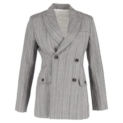 Joseph Houndstooth Dubbelbreasted Blazer in Grijs Wol