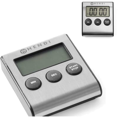 HENDI Digitale keukenwekker – met standaard en magneet – 99 min. 59 sec. timer – 65x70x17 mm