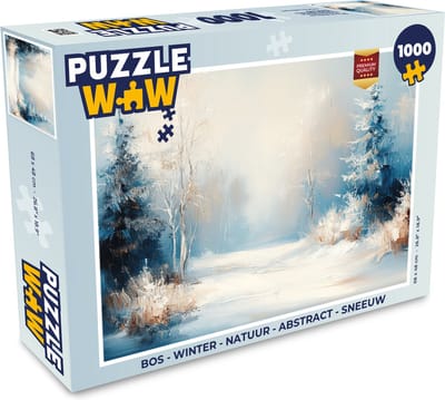 Puzzel Bos - Winter - Natuur - Abstract - Sneeuw - Legpuzzel - Puzzel 1000 stukjes volwassenen