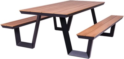 MaximaVida aluminium picknicktafel Bermuda 200 cm zwart