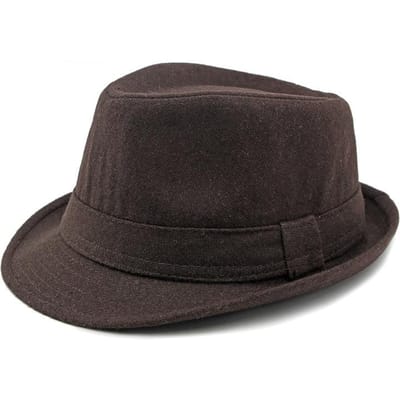 Herfst en Winter Franny Eenvoudige Hoed Mannen en Vrouwen Brits Retro Jazzhoed Gentleman Wollen Fedora's bruin