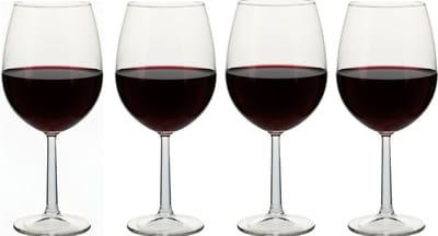 Cookinglife Rode Wijnglazen Set Milena 4 Stuks - Rode Wijnglazen Set - Red Wine Glass - Wijnglazen voor Diner - Wijnglazen voor Borrel - Wijnglazen Cadeau - Glas Transparant - Vaatwasserbestendig - 580 ml, Set Van 4