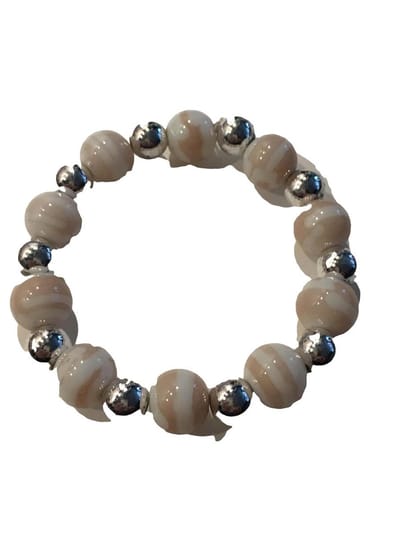 Kinderarmband kralen beige