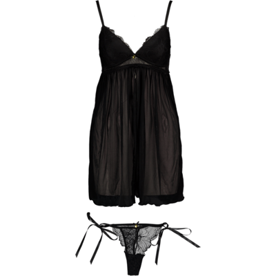 Zeeman Babydoll met string - Zwart Zwart S