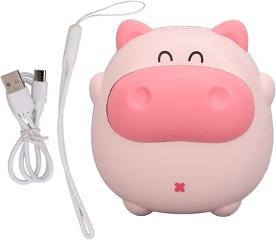 Varken Handwarmer USB Oplaadbaar Elektrisch - Schattig, met Licht en Koordontwerp, Warm Cadeau - Roze