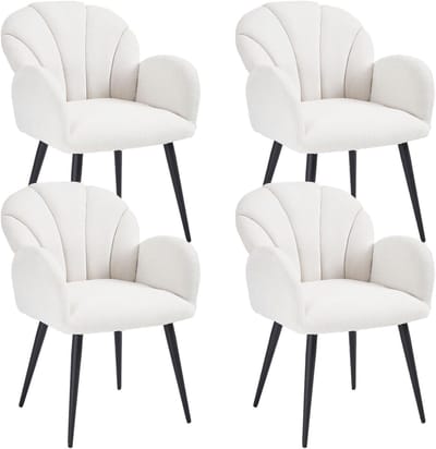 Eetkamerstoelen set van 4 – - Wit - Novihome