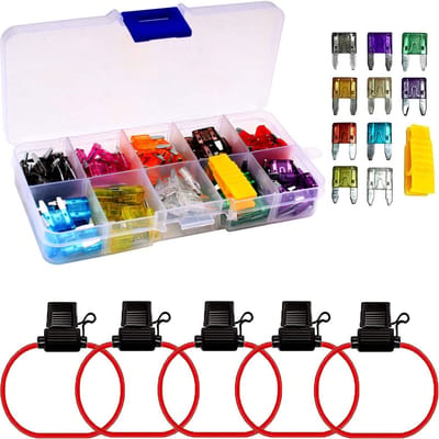 JHUBERS - 120 Mini Auto Fuses & 5 Fuse Holders - 2A t/m 35A - Voor Auto, Motor en Truck