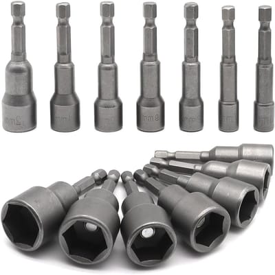 Set van 14 Hex Socket Wrench en Schroevendraaiers 6-19mm voor Boren, Moeren en Adaptergebruik