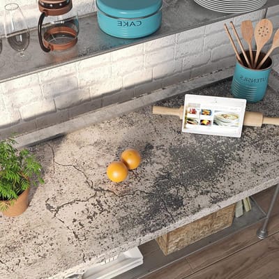Adhesieve Film met Cement Effect van 40 cm × 12 m, Waterdicht voor Meubels, Keuken en Wandplanken