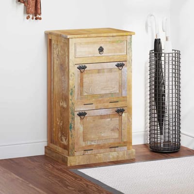 vidaXL - Schoenenkast - met - lade - 4-laags - massief - gerecycled - hout