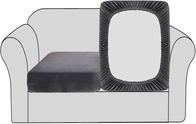 Bankhoes Kussens - Meubelbescherming - Interieur Vernieuwen - Extra Stretchy Stof - 2 Stuks - Grijs