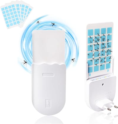 Elektrische Insectenbestrijdingslamp met UV Licht, Muggenbeschermer en Plakstrips voor Binnengebruik, Effectieve Vliegenval voor Fruitvliegen en Motten