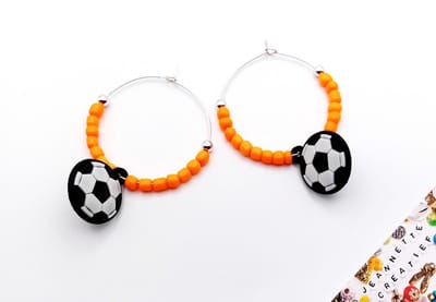 Jeannette-Creatief® - Holland - Scoren - Oorringen - Oorbellen - Oorbellen Dames - Oranje oorbellen - Silverplated oorringen Neon - Neon oranje - Oranje - Holland - Rood Wit Blauw - Oranje - Big Hoops - Grote Oorringen