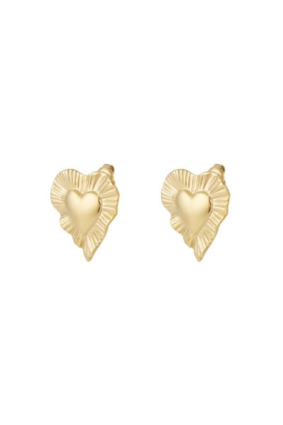 Bijoutheek Oorknoppen Stralend Hart Chunky Goud