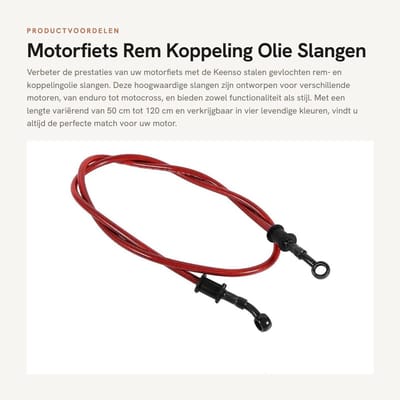 Dailygoods- Remleiding Felsset - Remleiding Sleutel - Duurzaam Staal - Geschikt voor Motoren - 4 Kleuren & Maten - Verbeterde Remgevoeligheid - Remslang