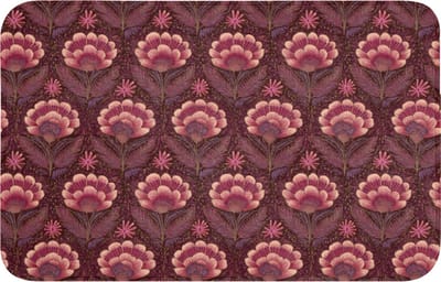 WC mat 80x50 cm - Antislip - Bloemen - Waaier - Paars - Toiletmat - Vloermat - Douchemat - Toilet tapijt - Toiletmatten