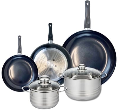 Set van 3 Kookpannen 20, 24 en 32 cm en 2 braadpannen 16 en 20 cm Elo Prima Brillant