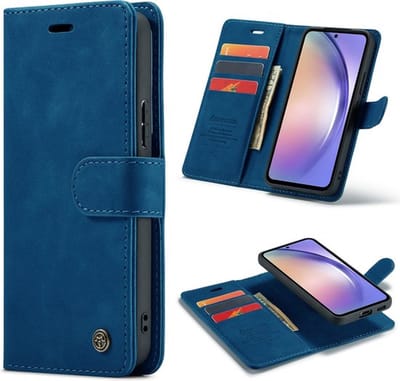 Casemania Hoesje Geschikt voor Samsung Galaxy A23 - Navy Blue - 2 in 1 Magnetic Book Case