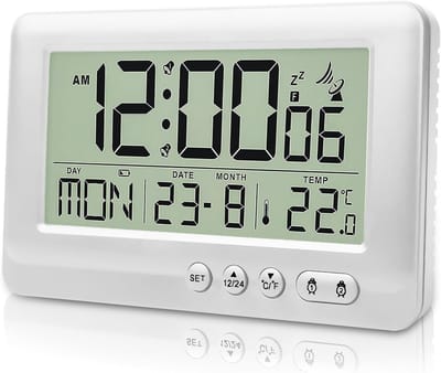 Digitale Wekkerradio met Thermometer, Dubbel Alarm, Datum en Weekdag