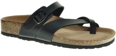 Teenslipper Drieband Zwart Bionatura maat 36