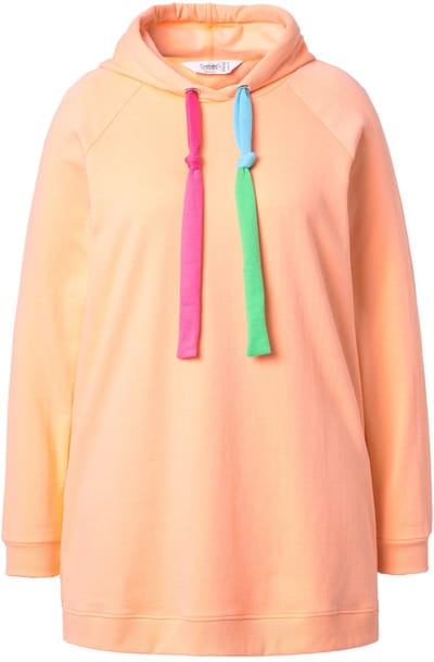 Angel of Style - Dames - Hoodie capuchon met kleurige strikbandjes - Perzik - Maat 42