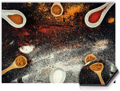 KitchenArt - Spice Fusion Spatscherm - 60x30 cm - Spatscherm Achterwand Keuken - Spatwand Keuken