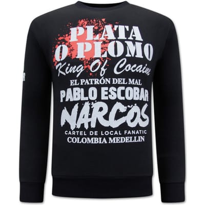El Patron - Pablo Escobar Heren Sweater - Zwart