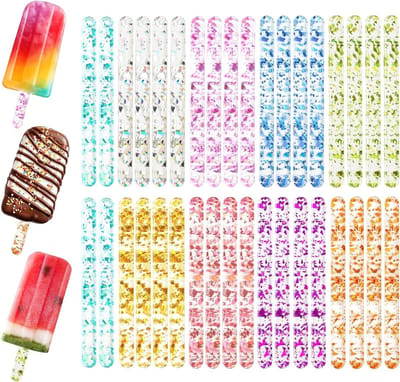 Ijslollystokjes Acryl - Herbruikbare Stokjes - Zelfgemaakte Desserts - Glad Transparant Oppervlak - 36 Stuks - Meerkleurig