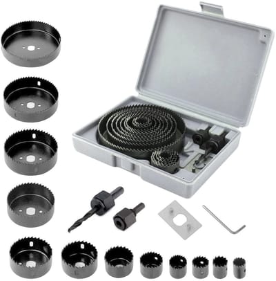 Dailygoods- Gatenzaagset 16-delig - Hoogwaardige Koolstofstaal - Houtbewerking - Gipsplaat - Slijtvast - Zaagdiepte 25 mm - Zaagset