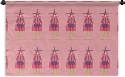 Wandkleed - Wanddoek - Carnaval - Patronen - Joker - 90x60 cm - Wandtapijt