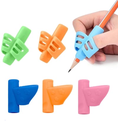 Dailygoods- Vingerhandleiding 6 Stuks - Siliconen Potloodgrepen - Ergonomisch Schrijfhulp - Vingergeleiding voor Kinderen - Verbeteren Schrijfvaardigheden - Voorkomt Vingerpijn - Potloodgreep